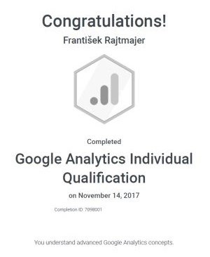Certifikát Google Analytics