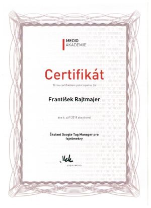 Certifikát Google Tag Manager